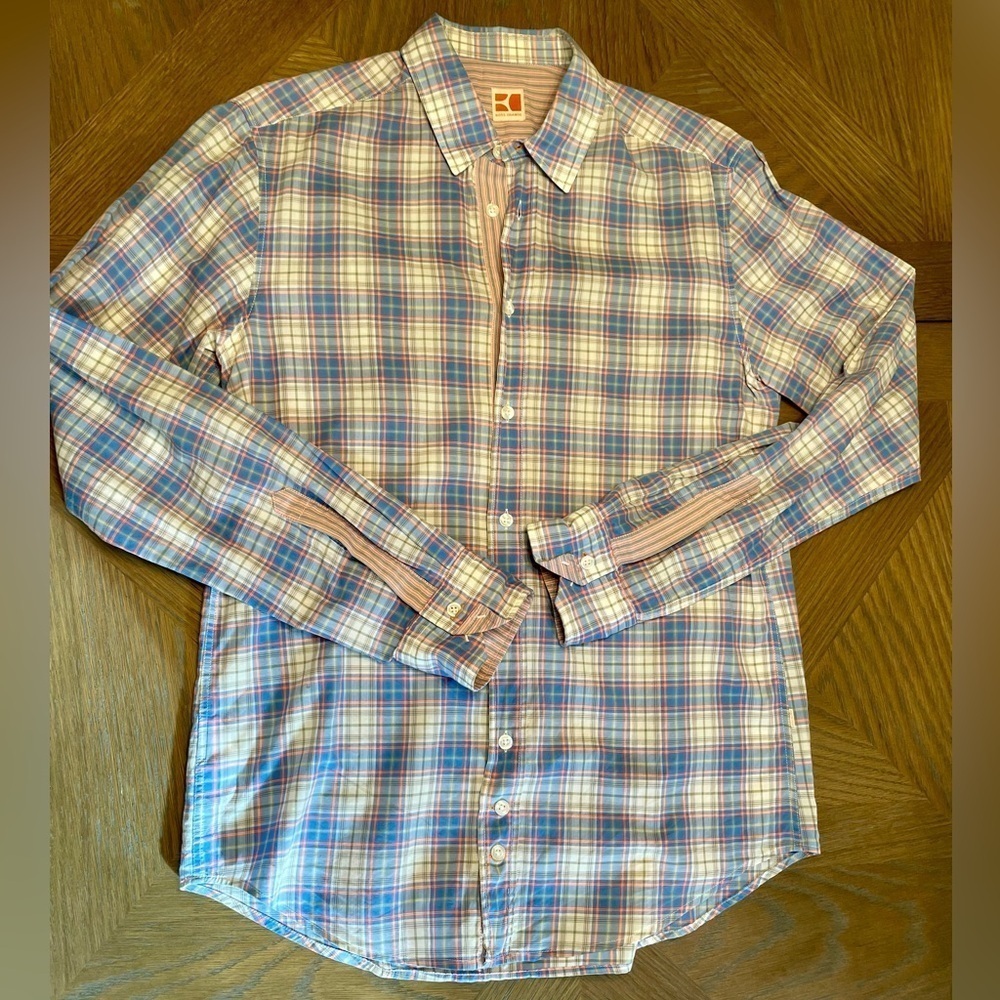 BOSS Orange Cliff Plaid Button Down Long Sleeve Shirt Patterned Lining